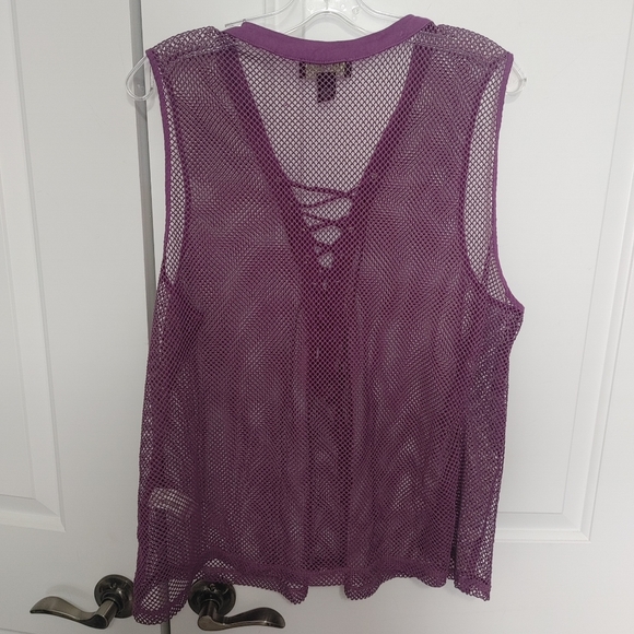 Forever 21 mesh purple plus size  top 3x - Picture 4 of 4
